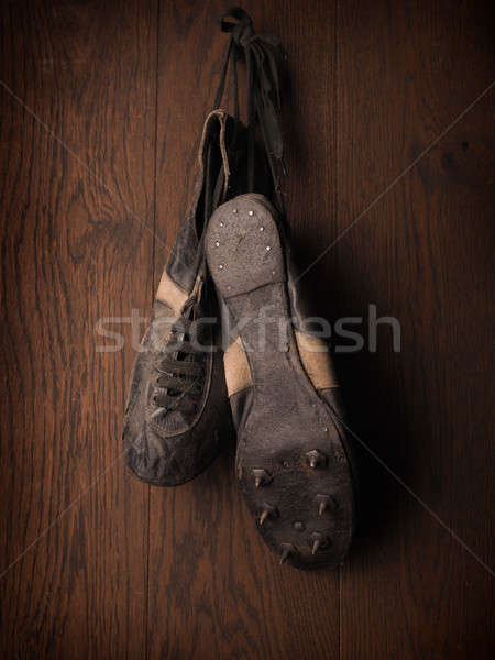 Foto stock: Velho · usado · esportes · sapatos · 1930 · rústico