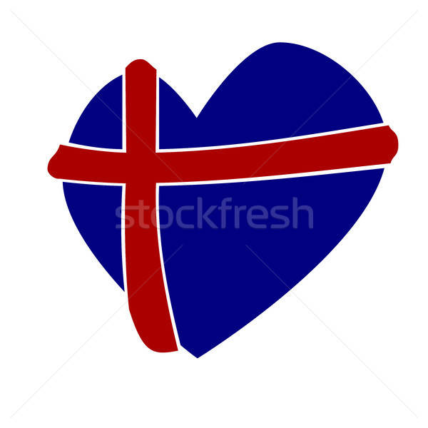 Heart shape with the flag of Iceland Stock photo © andreasberheide