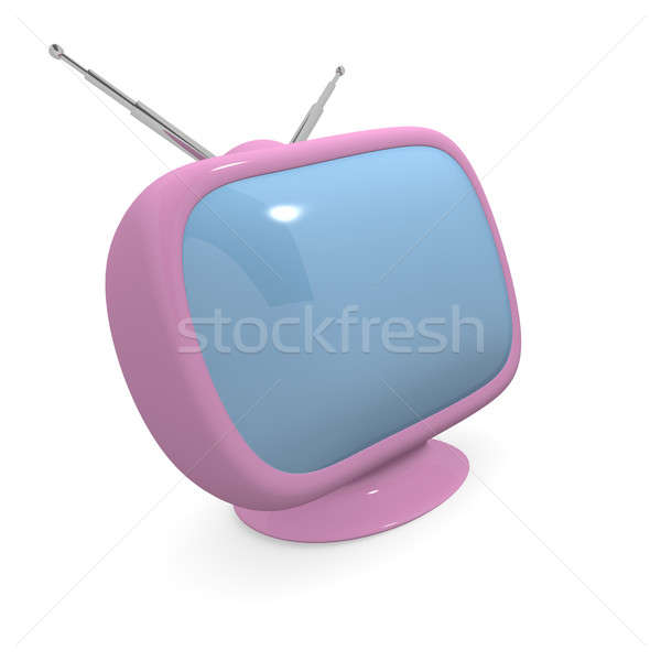 Pink retro styled television, 3d rendering Stock photo © andreasberheide