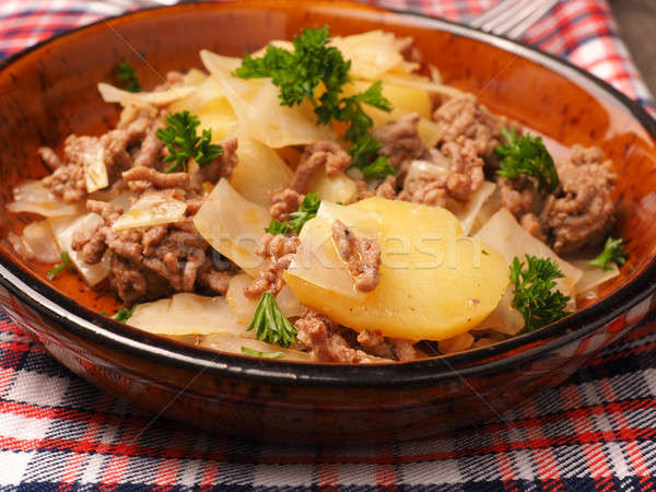 White cabbage with potatoes and beef Stock photo © andreasberheide