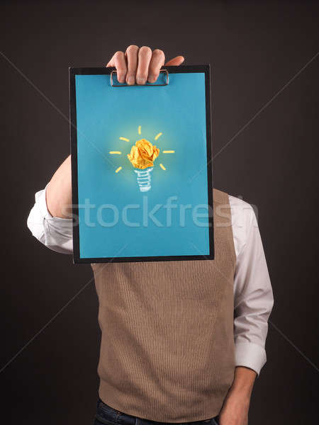 Be creativ, Business man with an idea Stock photo © andreasberheide