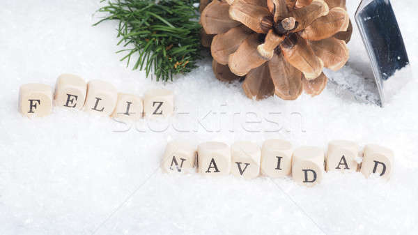 Feliz Navidad in snow Stock photo © andreasberheide