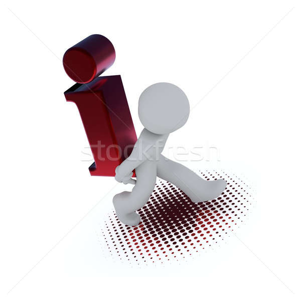 3D carácter letra i información icono rojo Foto stock © andreasberheide