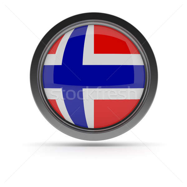 Steel badge with Norwegian flag Stock photo © andreasberheide