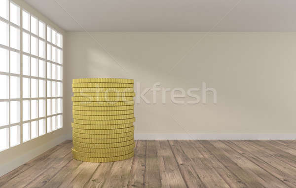 Room with stacked coins Stock photo © andreasberheide