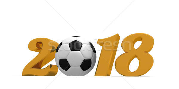 Arany futballabda fehér 3D renderelt kép sport Stock fotó © andreasberheide
