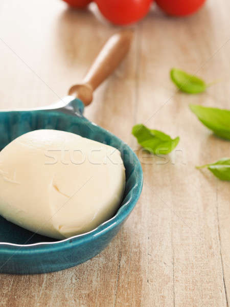 Organic mozzarella with basil Stock photo © andreasberheide