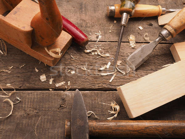 Carpenter tools on a workbench Stock photo © andreasberheide
