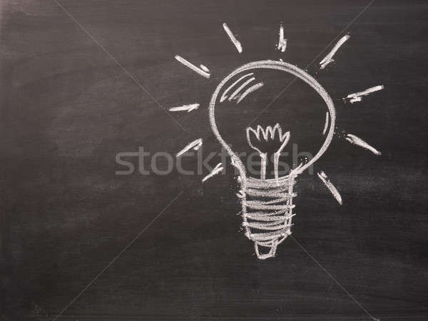 Light bulb on chalkboard Stock photo © andreasberheide