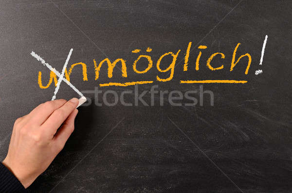 Stock foto: Möglich · Hand · schriftlich · Kreide · Tafel · Bildung