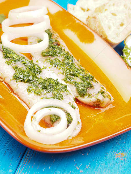 Herring with marinade Stock photo © andreasberheide