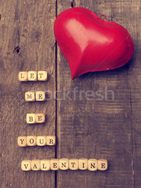 Vintage colored wooden dices with heart shape Stock photo © andreasberheide