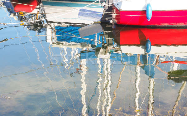 Stockfoto: Jachthaven · kleurrijk · boten · water · zon