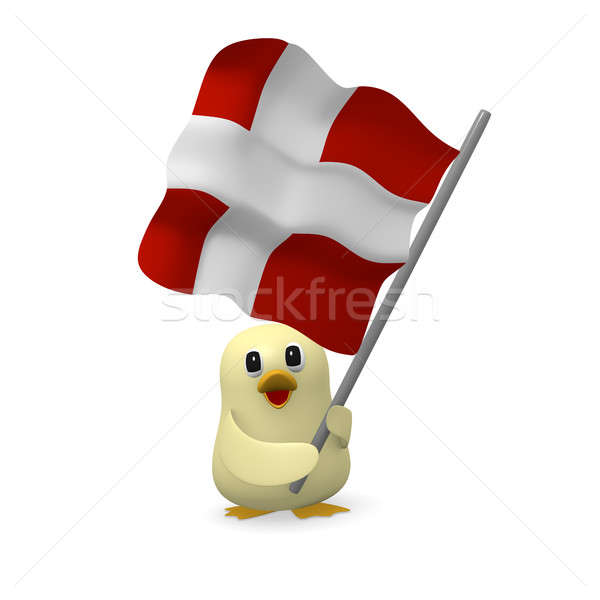 Funny bird with Danish flag Stock photo © andreasberheide