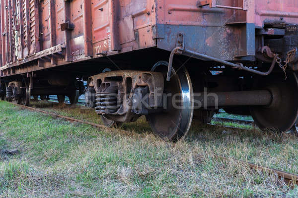 Rail coche primer plano Rusty horizontal imagen Foto stock © andreonegin