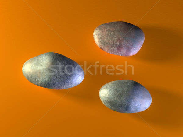 Drie stenen ovaal warm gekleurd Stockfoto © Andreus