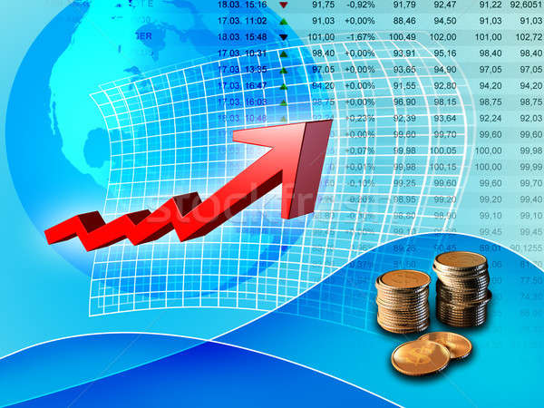 положительный тенденция Фондовый рынок Цифровая иллюстрация земле Финансы Сток-фото © Andreus