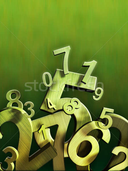 Números verde ilustración digital textura escuela feliz Foto stock © Andreus