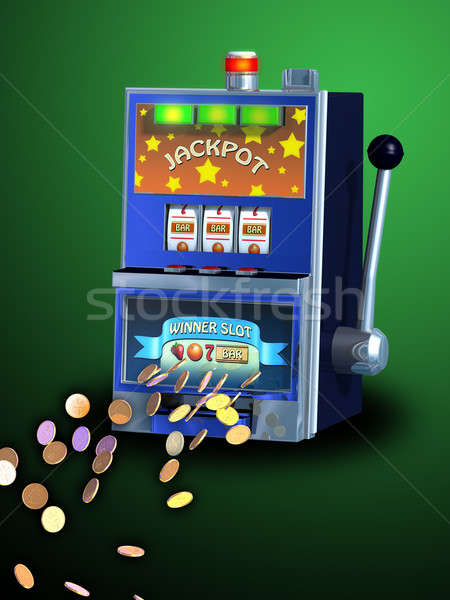 Spielautomat gewinnen Kombination Nacht Stock foto © Andreus