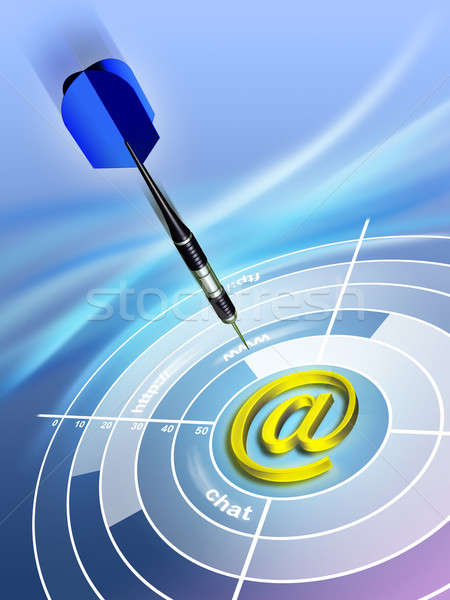 Internet target tonen dart e-mail symbool Stockfoto © Andreus