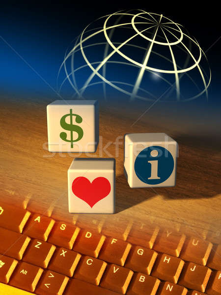 Internet actividades negocios información amor tres Foto stock © Andreus
