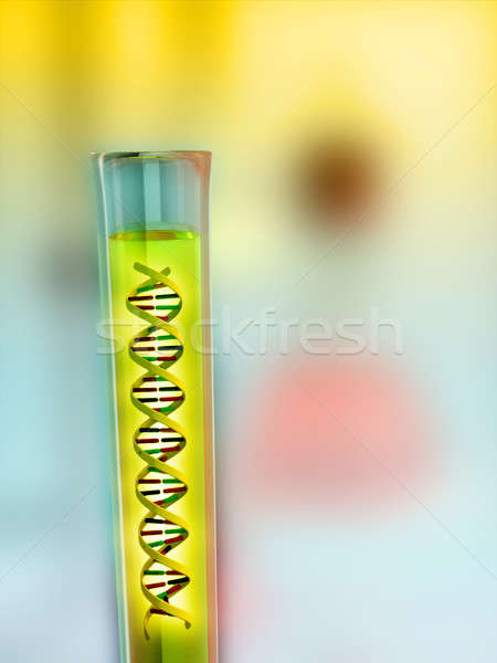 ДНК эксперимент лаборатория колба Цифровая иллюстрация жизни Сток-фото © Andreus