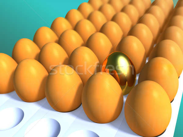 Ovo dourado brilhante regular ovos ilustração digital Foto stock © Andreus