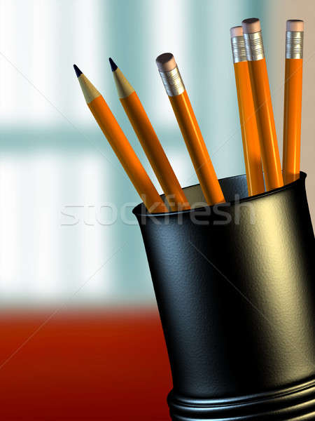 карандашом новых карандашей пластиковых Цифровая иллюстрация металл Сток-фото © Andreus