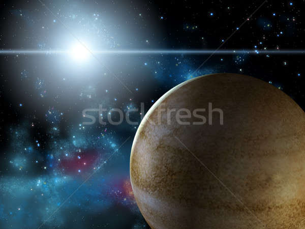 Foto stock: Planeta · estrela · deserto · brilhante · ilustração · digital · luz