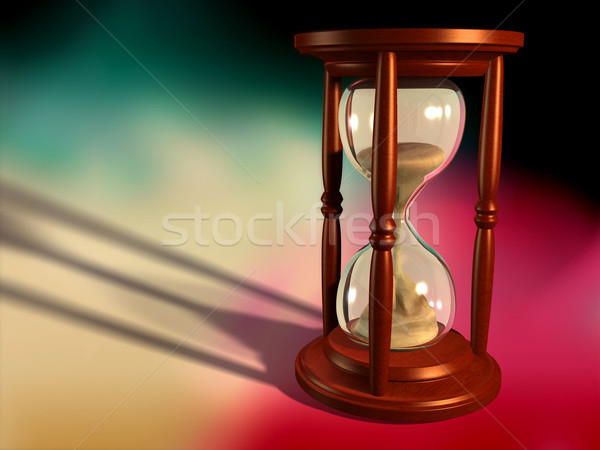 Tiempo reloj de arena resumen ilustración digital madera Foto stock © Andreus