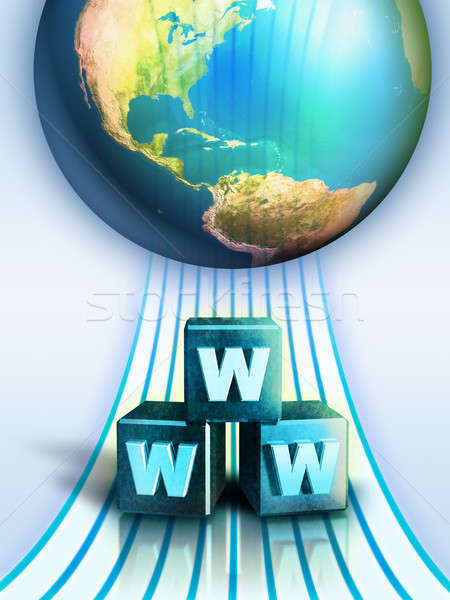Internet verbinding world wide web digitale illustratie business wereldbol Stockfoto © Andreus