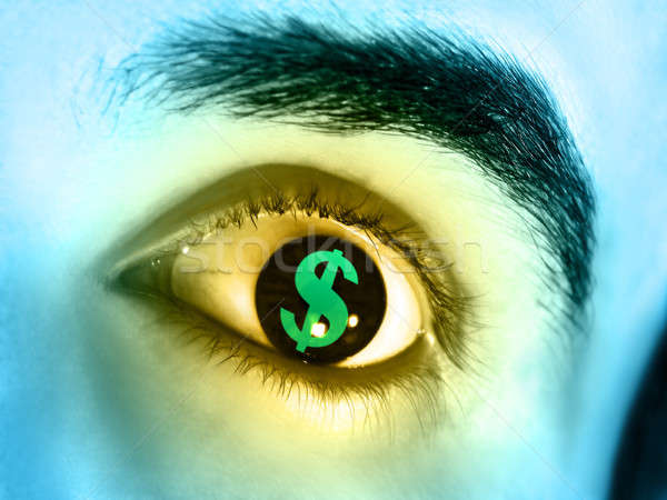 Hebzucht dollar symbool oog digitale illustratie geld Stockfoto © Andreus