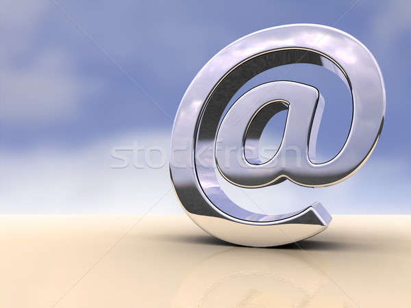 E-mail symbool metalen oppervlak digitale illustratie internet Stockfoto © Andreus