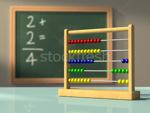 Einfache Mathematik abacus Tafel benutzt lösen Stock foto © Andreus