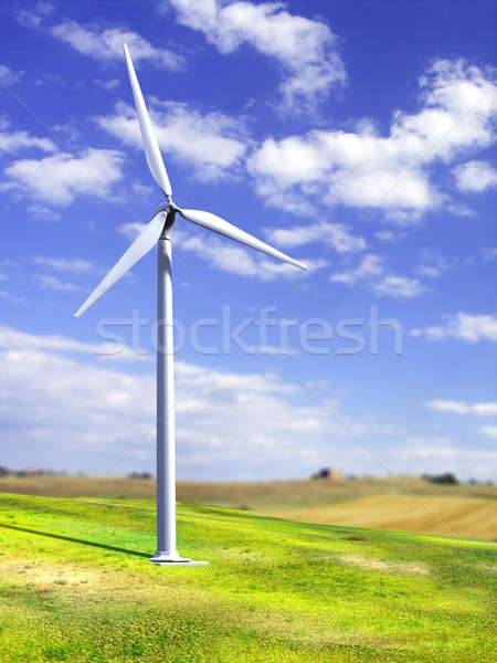Alternatief energie grasveld digitale illustratie natuur Stockfoto © Andreus