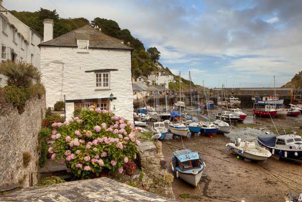 Cornwall történelmi falu Anglia óceán ipar Stock fotó © andrewroland
