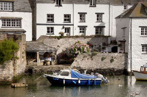 Vízpart kunyhók Cornwall történelmi halászat falu Stock fotó © andrewroland