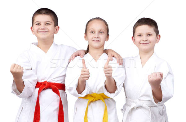 Dzieci stoją rack karate palec Zdjęcia stock © Andreyfire