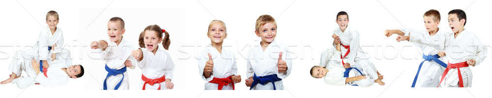 Dzieci pokaż karate kolaż dzieci zdrowia Zdjęcia stock © Andreyfire