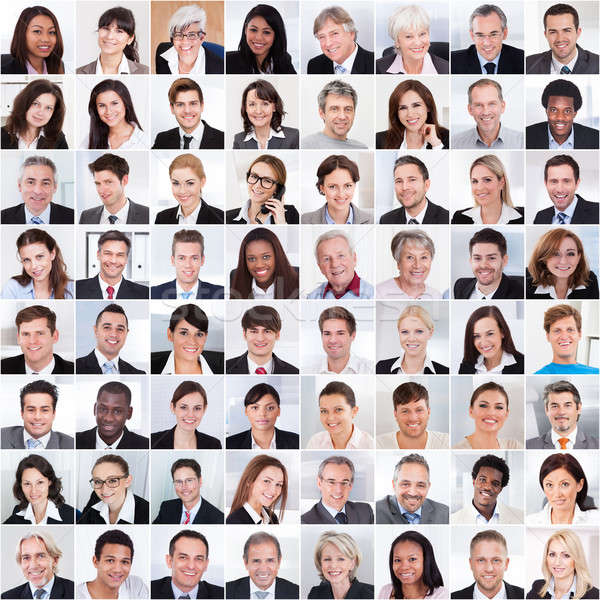 Collage Geschäftsleute lächelnd Foto Frauen Stock foto © AndreyPopov
