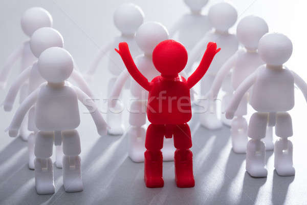 Red Human Figure Standing With Team In A Row Stock photo © AndreyPopov