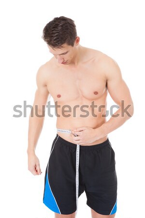 Stockfoto: Man · portret · jonge · shirtless · medische · achtergrond