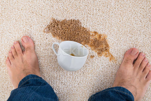 Person Standing Near Coffee Spilled On Carpet Stock photo © AndreyPopov
