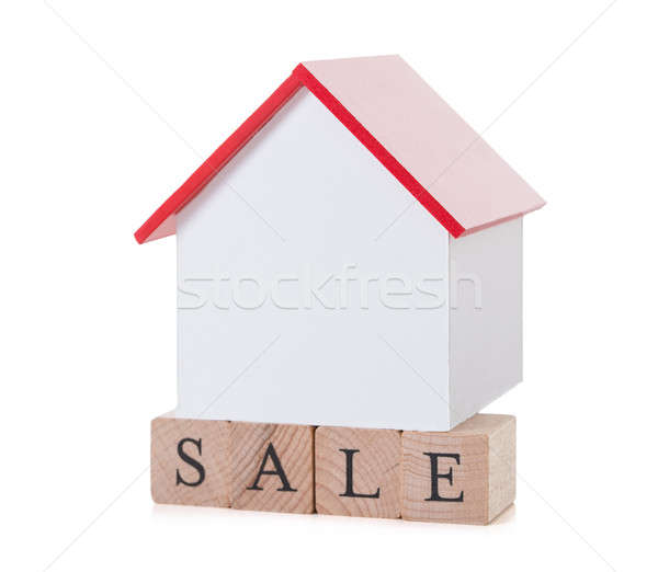 Closeup Of House Model On Sale Blocks Stock photo © AndreyPopov