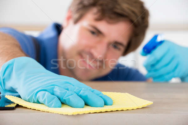 Workers Hand Cleaning Countertop Stock photo © AndreyPopov