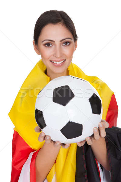 Happy Female German Supporter Stock photo © AndreyPopov