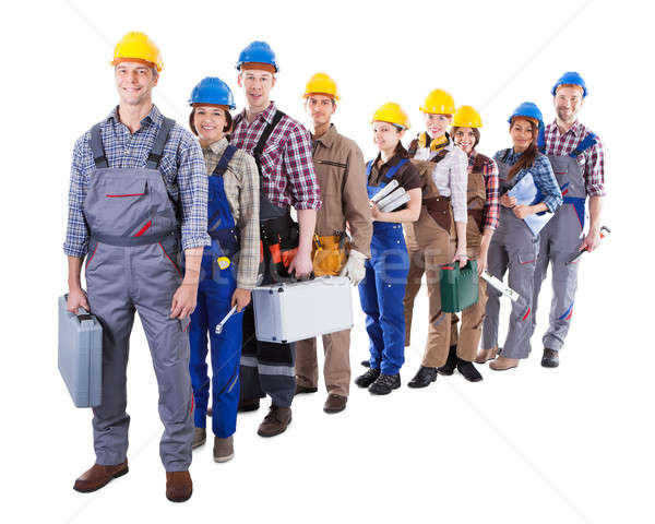 Large group of construction workers queuing up Stock photo © AndreyPopov