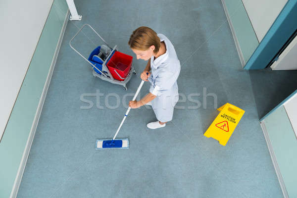 Stockfoto: Schoonmaken · vloer · gang