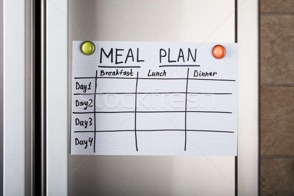 Daily Meal Plan Paper Attached With Magnetic Thumbtacks Stock photo © AndreyPopov