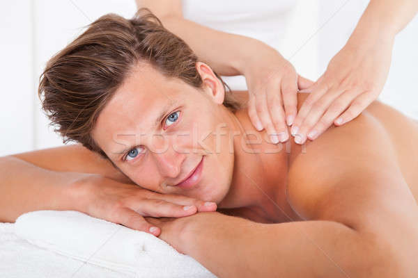 Homme traitement spa torse nu visage yeux [[stock_photo]] © AndreyPopov